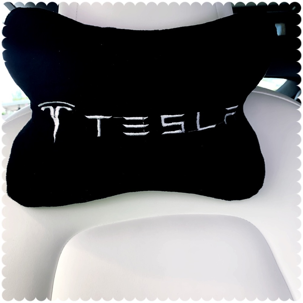 CarHead Neck Rest Pillow & Seatbelt Cover for TESLA(2 packs) - Picture 3 of 5